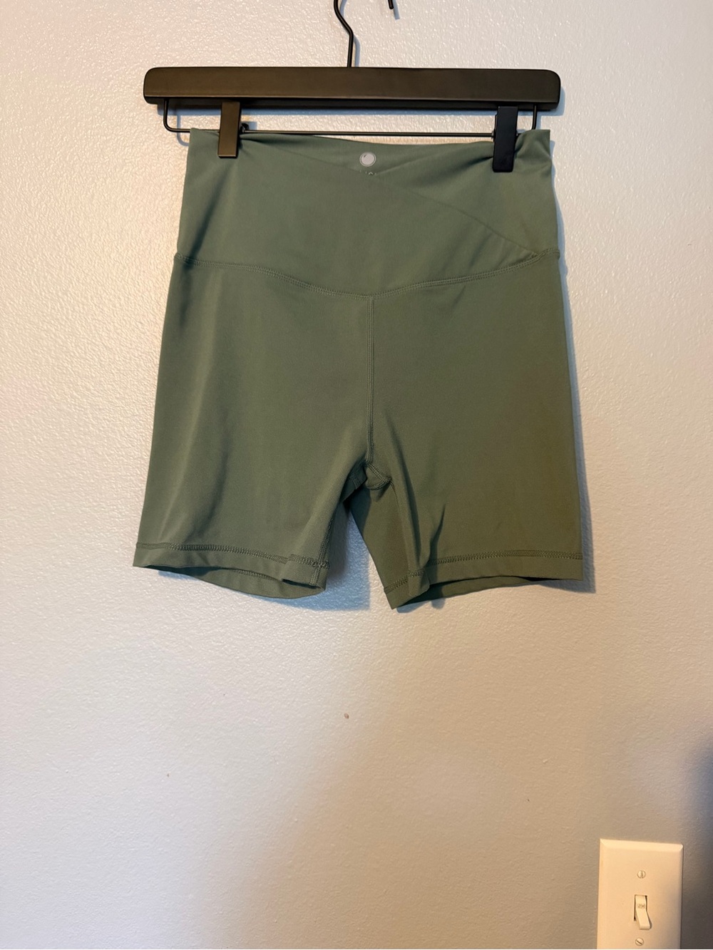 Yogalicious Olive Green High-Waist Bike Shorts